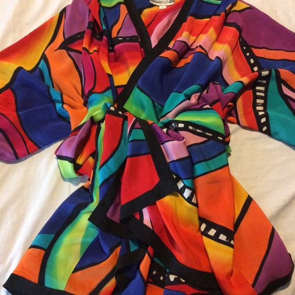 Yolanda Lorente Vintage Hand painted Silk Kimono
